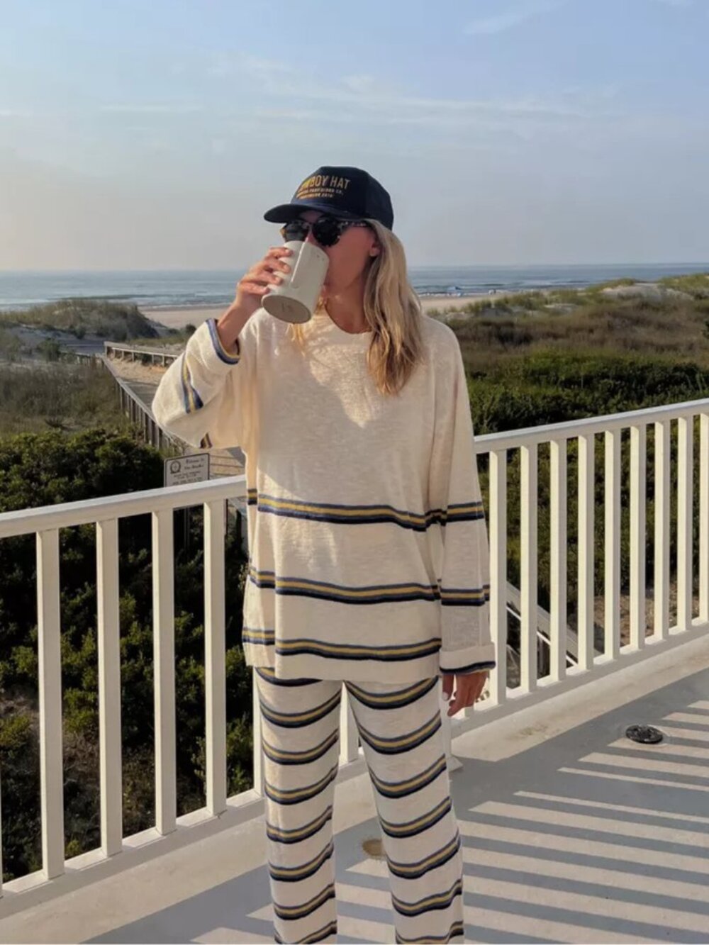 FP Beach Mariner Sweater Set in White Stripe